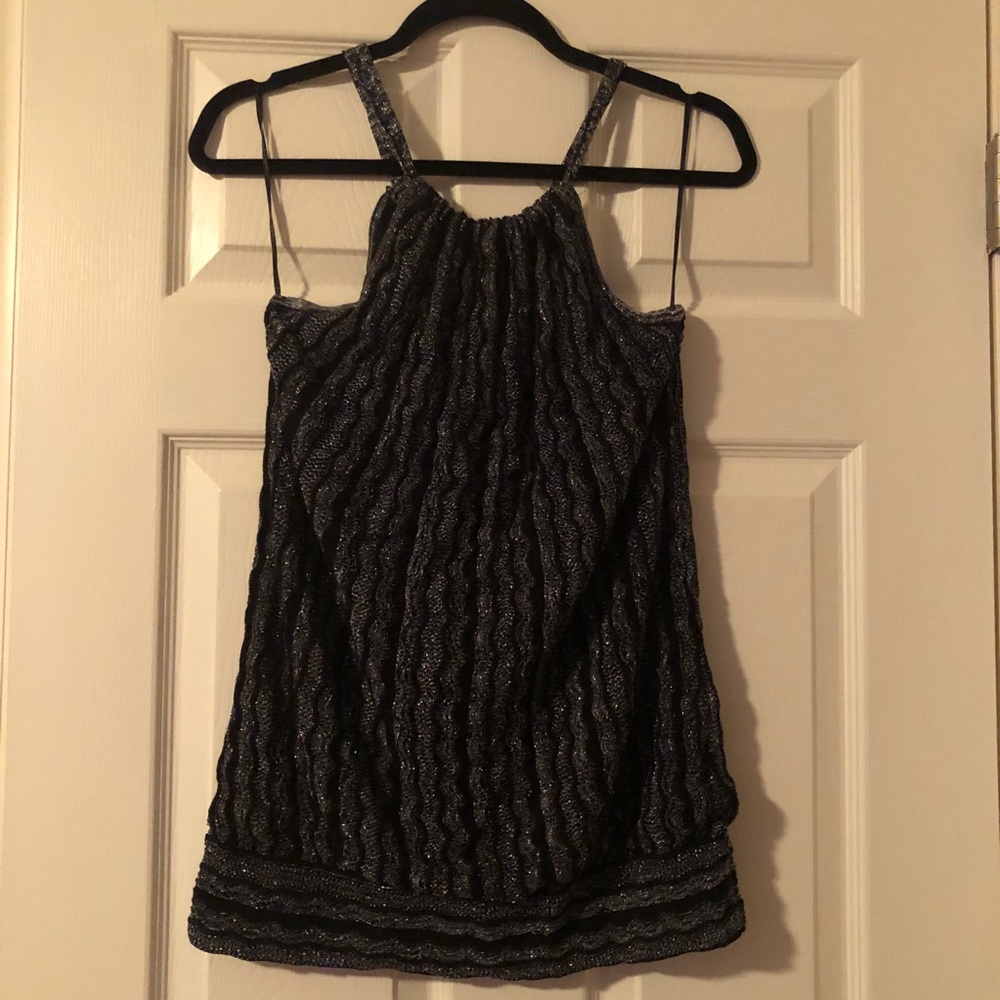 Black and Silver Sparkly Top